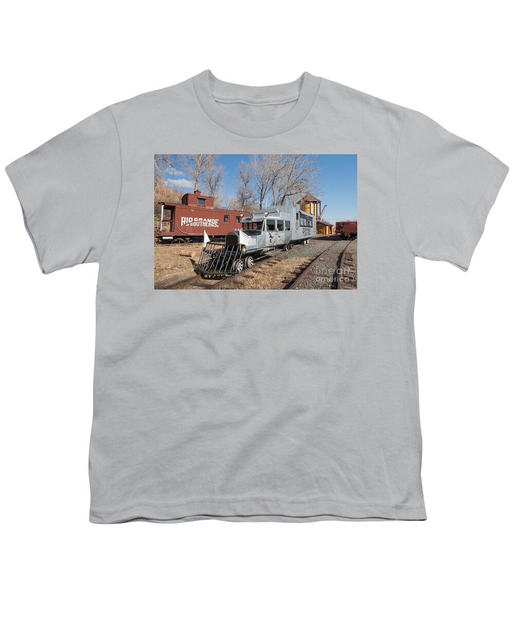 Colorado Youth T-Shirt featuring the photograph Galloping Goose 7 in the Colorado Railroad Museum by Fred Stearns
