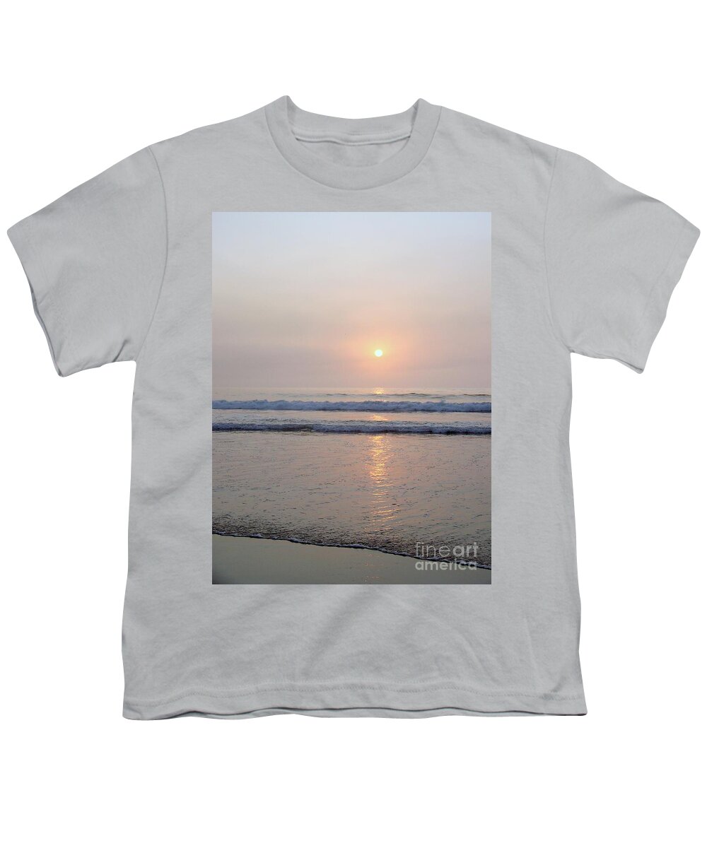 Sunrise Youth T-Shirt featuring the photograph Hampton Beach Waves and Sunrise by Eunice Miller