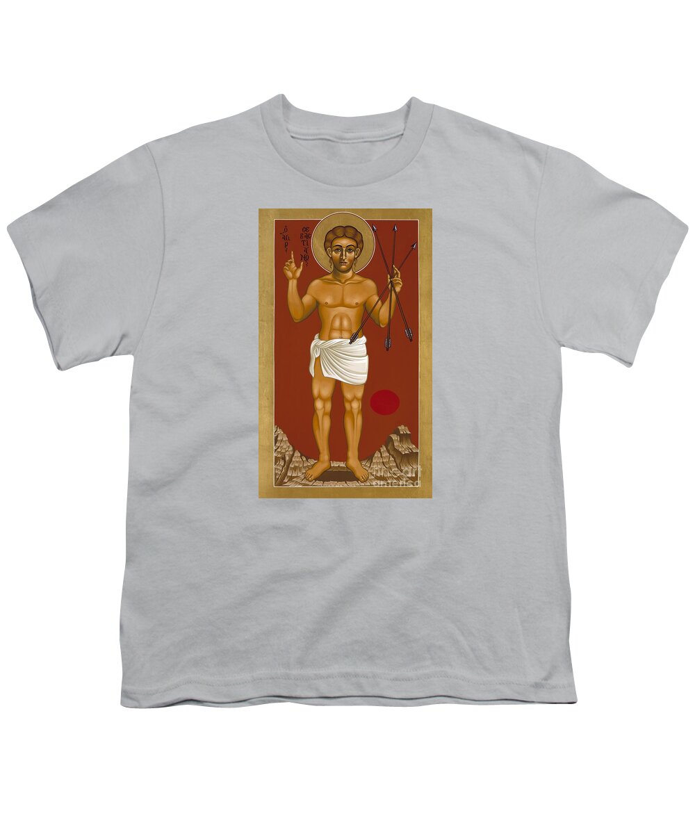Holy Martyr St. Sebastian Youth T-Shirt featuring the painting Holy Martyr St. Sebastian 032 #2 by William Hart McNichols