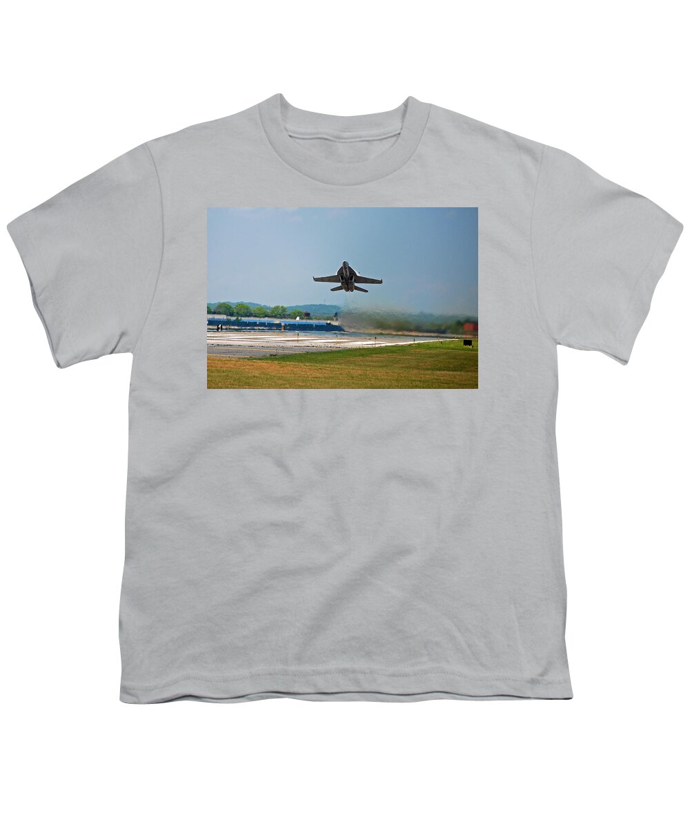 Aeronautics Youth T-Shirt featuring the photograph Hornet Heat by John Schneider