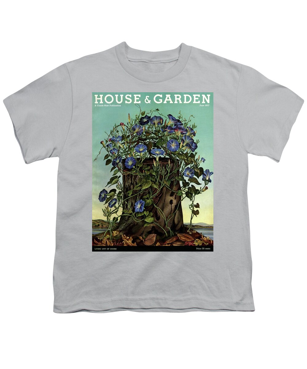 House And Garden Youth T-Shirt featuring the photograph House And Garden Cover Featuring Flowers Growing by Audrey Buller