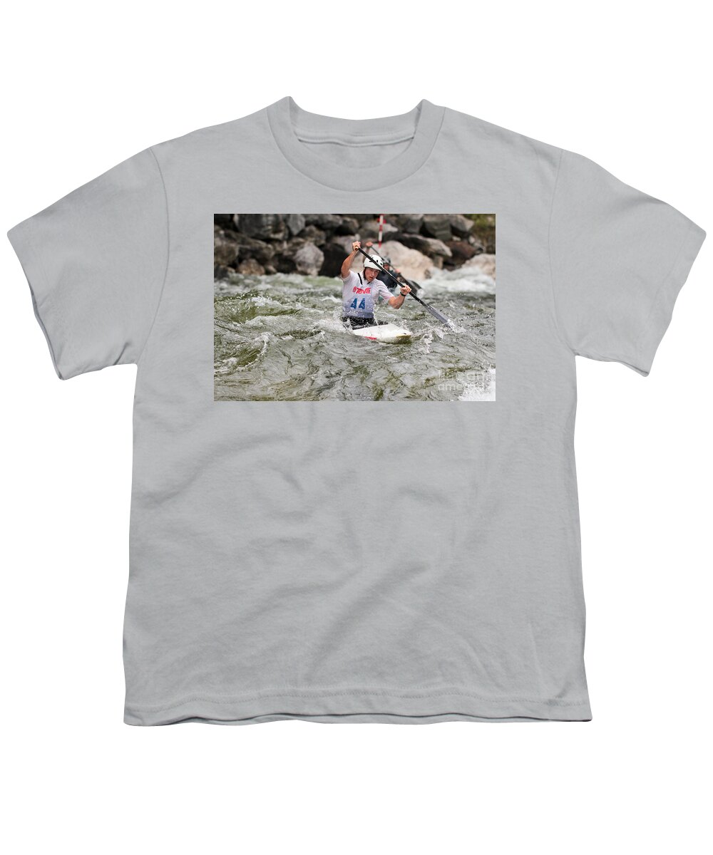 Rapids Youth T-Shirt featuring the photograph In Hot Pursuit by Les Palenik