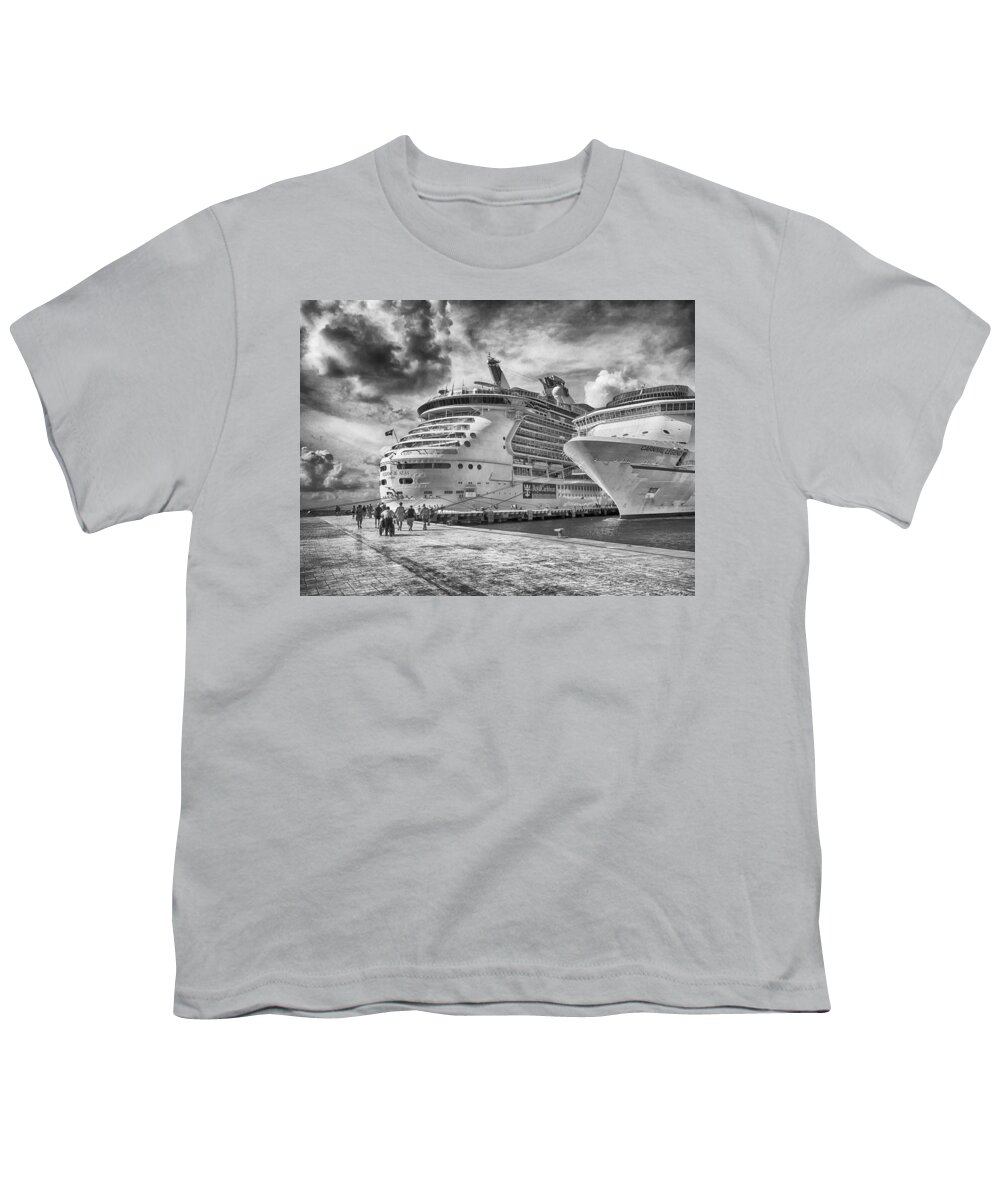  Youth T-Shirt featuring the photograph International Pier Cozumel by Howard Salmon