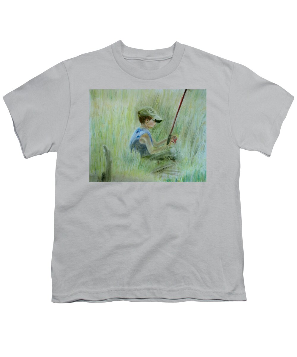 Boy Youth T-Shirt featuring the painting Ivan and the Red Rod by Claudia Goodell