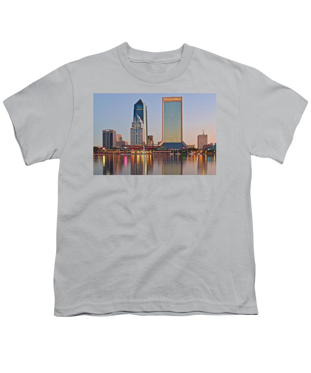 Jacksonville Youth T-Shirt featuring the photograph Jacksonville Over St Johns River by Frozen in Time Fine Art Photography