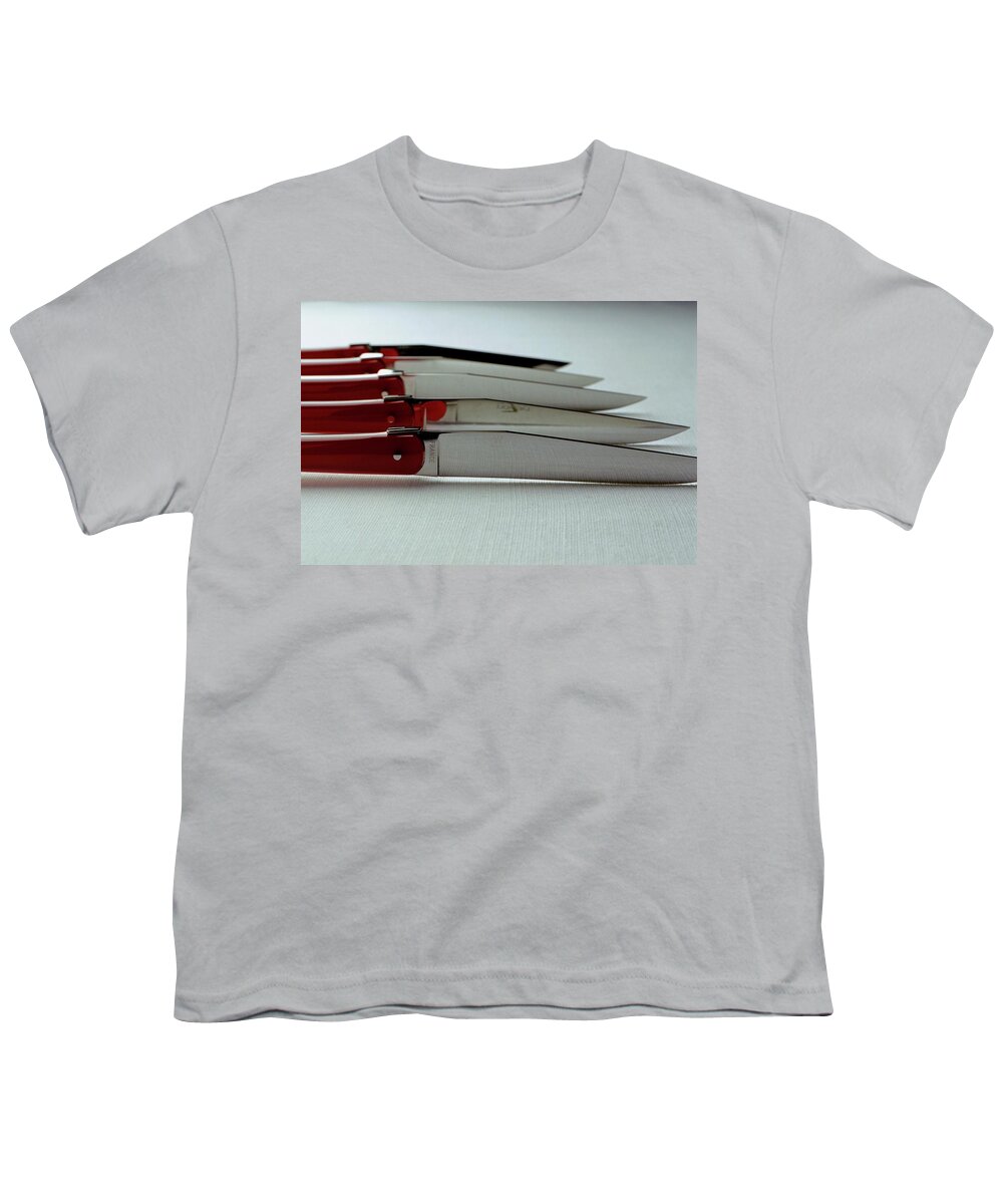 Kitchen Youth T-Shirt featuring the photograph Knives by Romulo Yanes