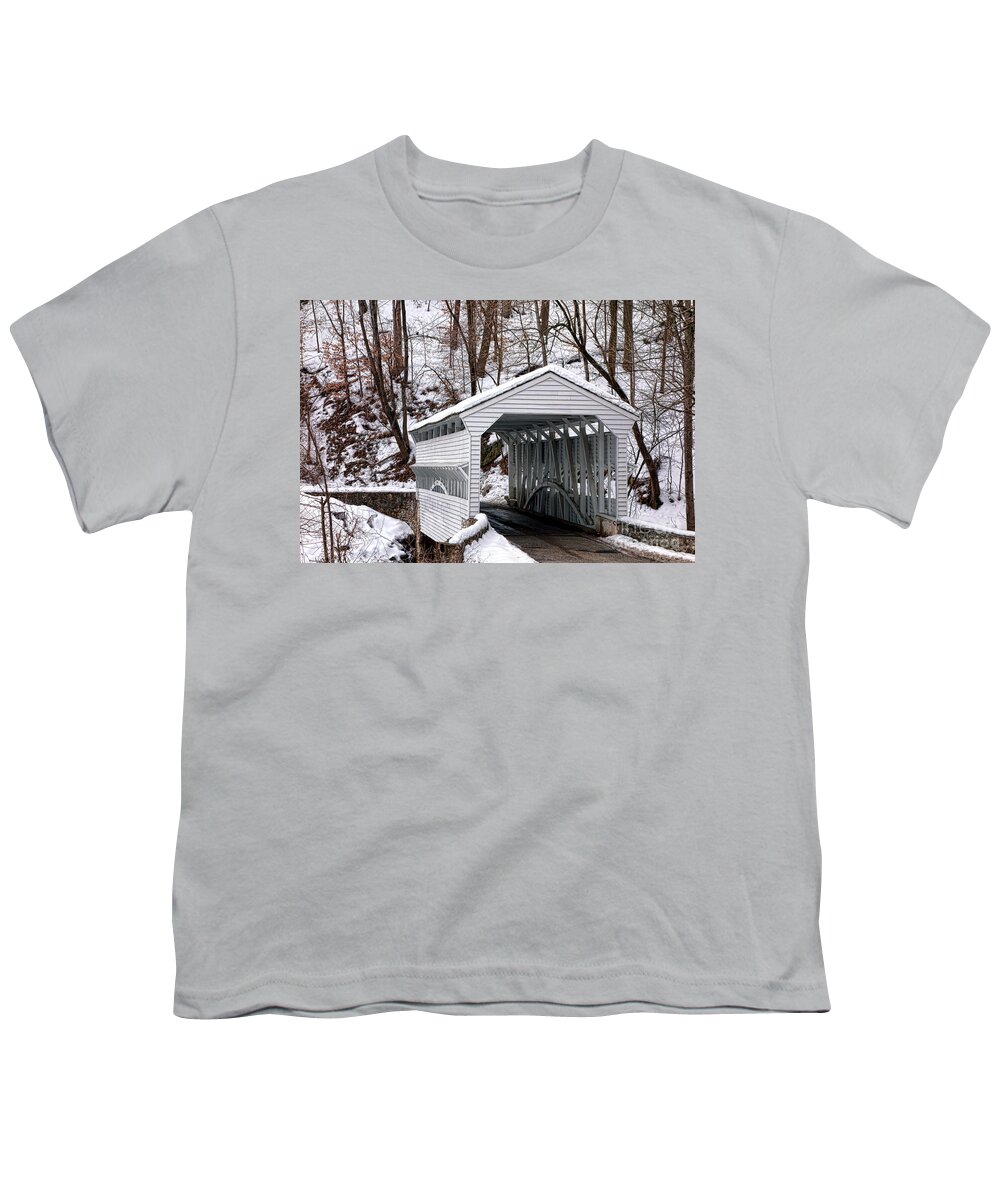 Knox Youth T-Shirt featuring the photograph Knox Covered Bridge by Olivier Le Queinec
