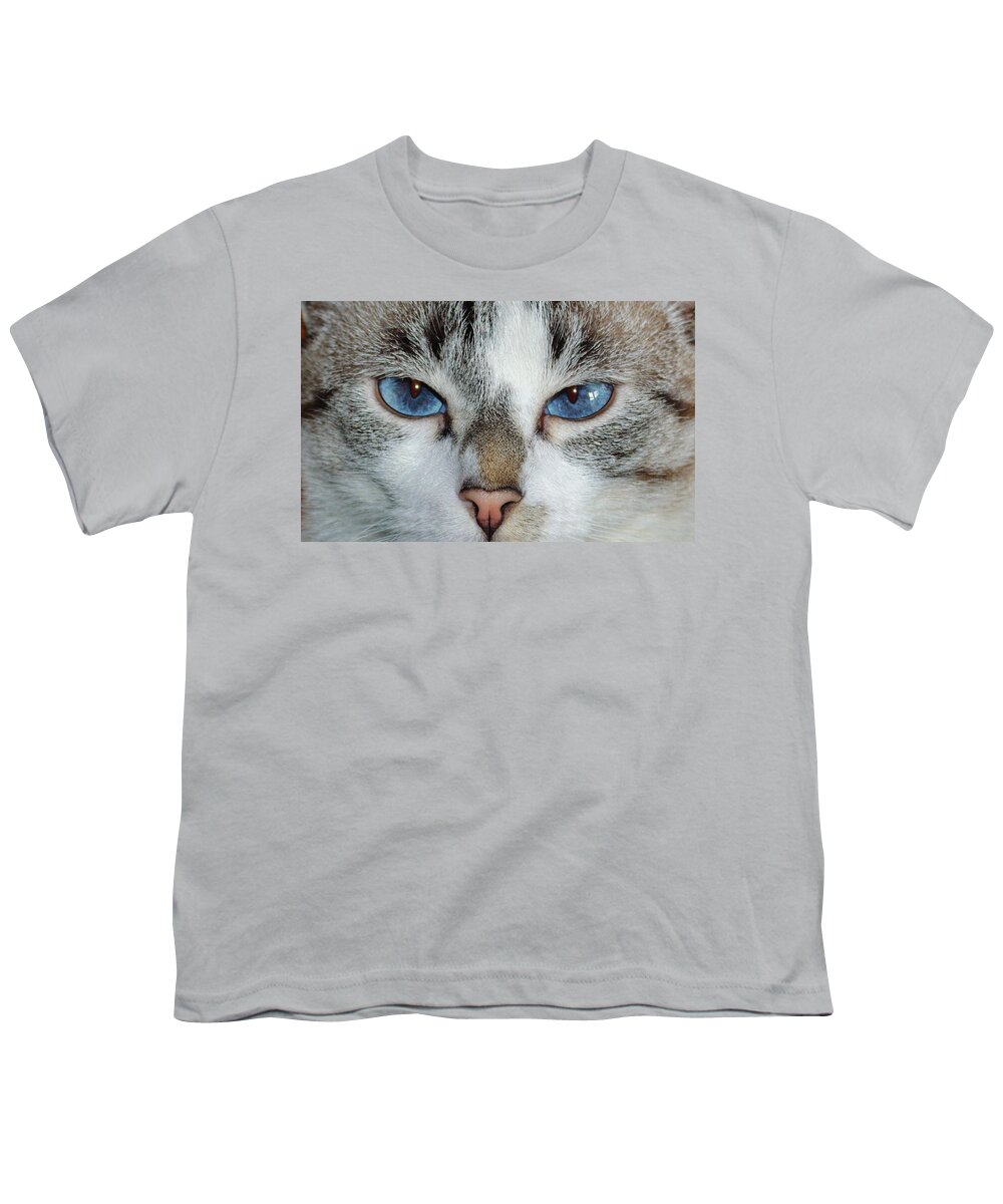 Cat Youth T-Shirt featuring the photograph Meow by Tikvah's Hope