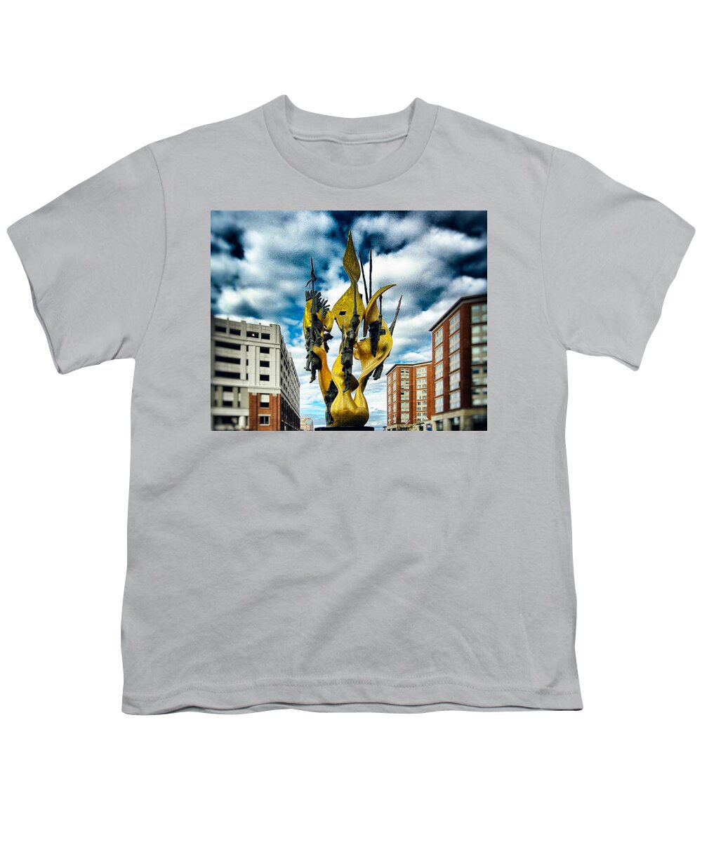 Katyn Massacre Youth T-Shirt featuring the photograph National Katyn Memorial Harbor East Baltimore by Bill Swartwout
