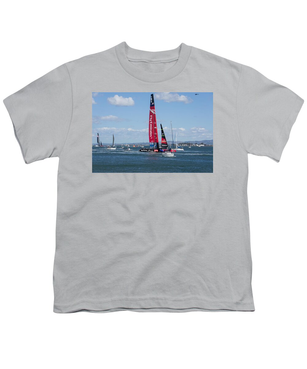 Americas Cup Youth T-Shirt featuring the photograph New Zealand by Weir Here And There