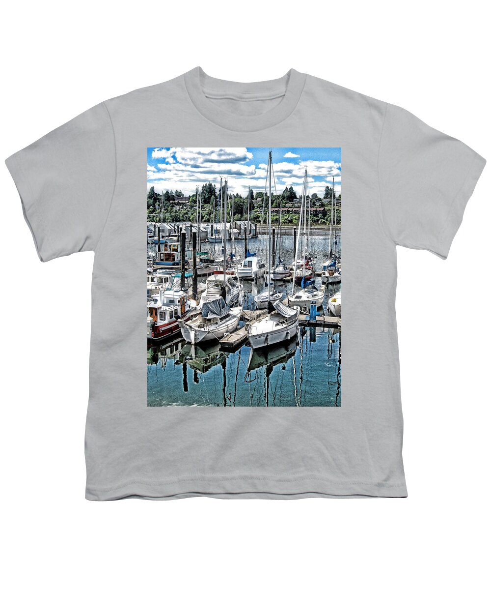 Olympia Harbor Youth T-Shirt featuring the photograph Olympia Harbor by Phyllis Kaltenbach