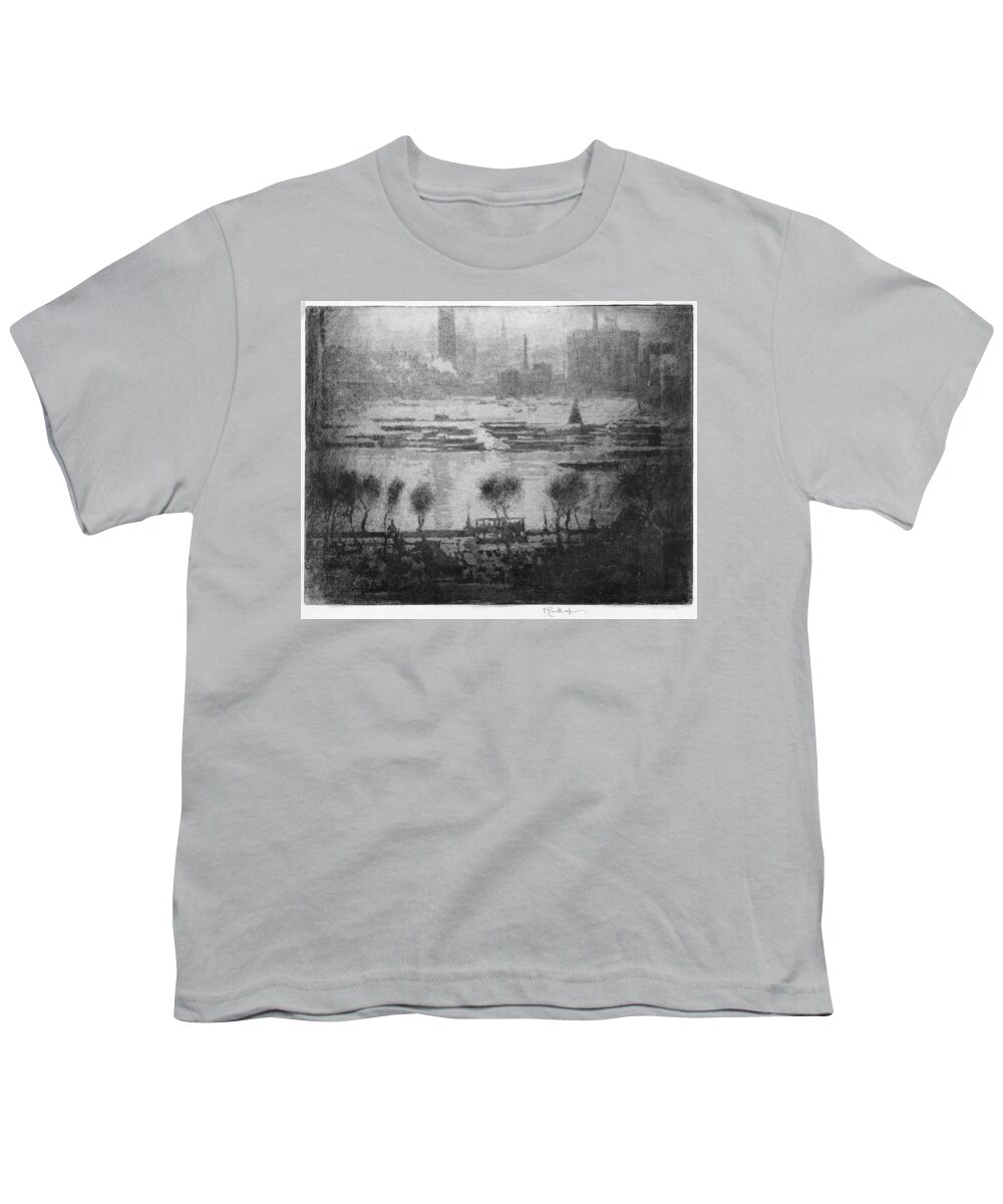 1909 Youth T-Shirt featuring the painting Pennell Thames, 1909 by Granger