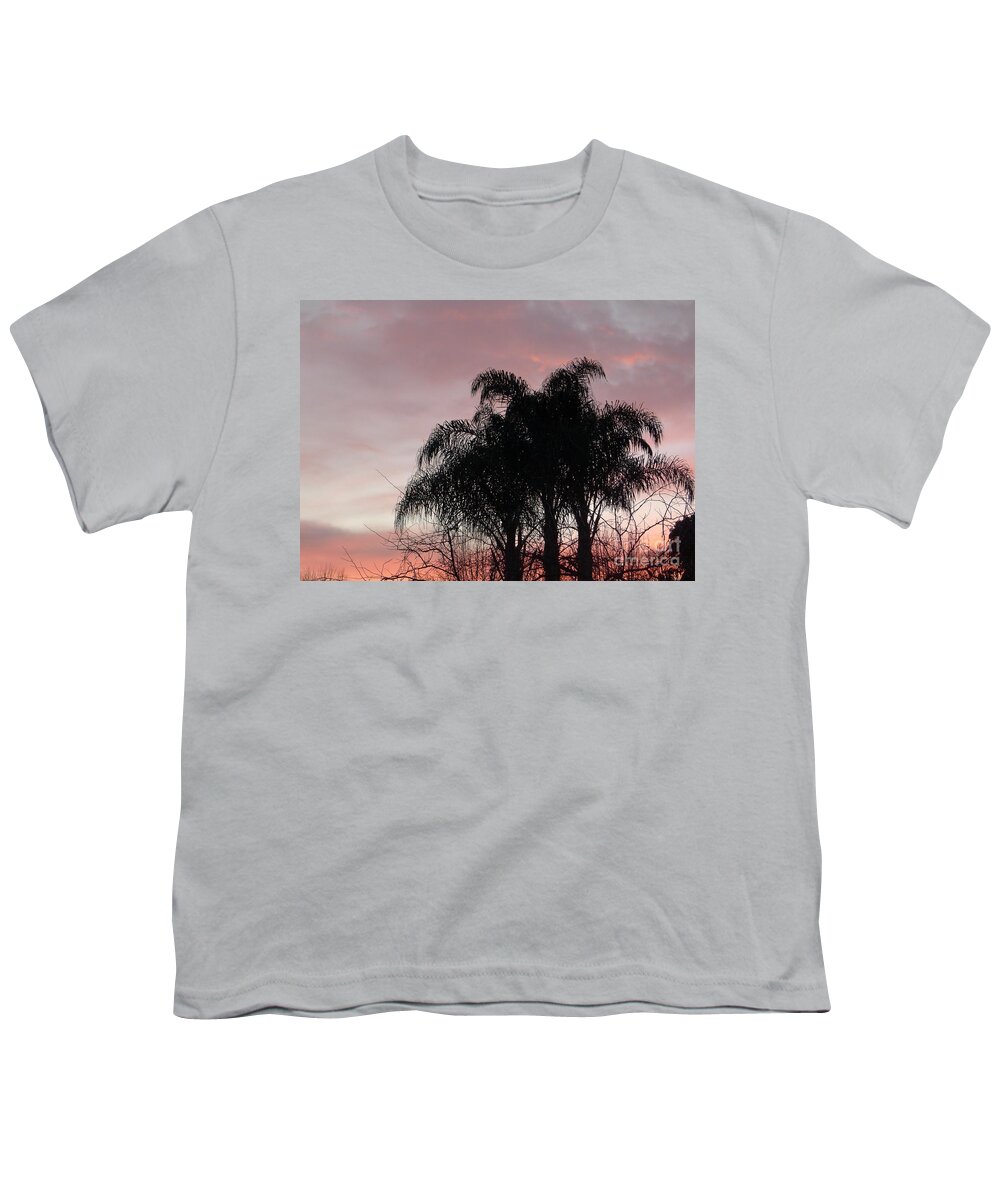 Pink Youth T-Shirt featuring the photograph Pink Purple Palms by Nora Boghossian