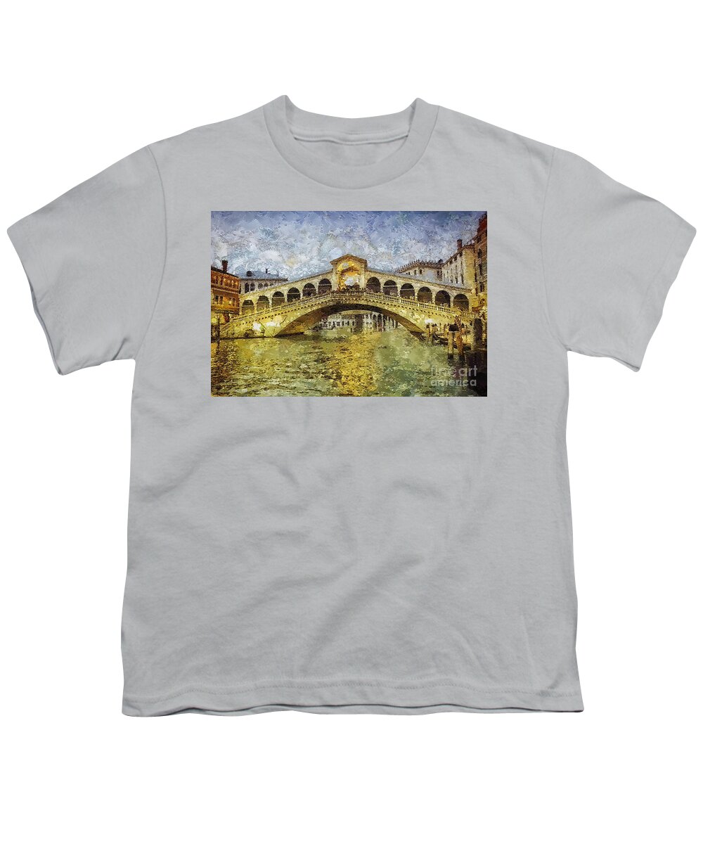 Rialto Youth T-Shirt featuring the painting Rialto by Mo T
