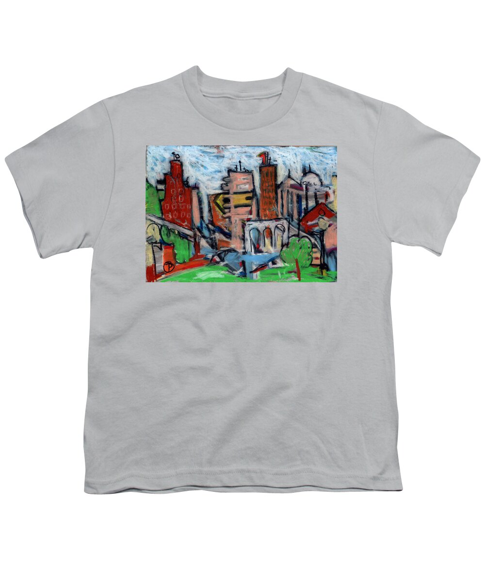 Painting Youth T-Shirt featuring the painting River City I by Todd Peterson