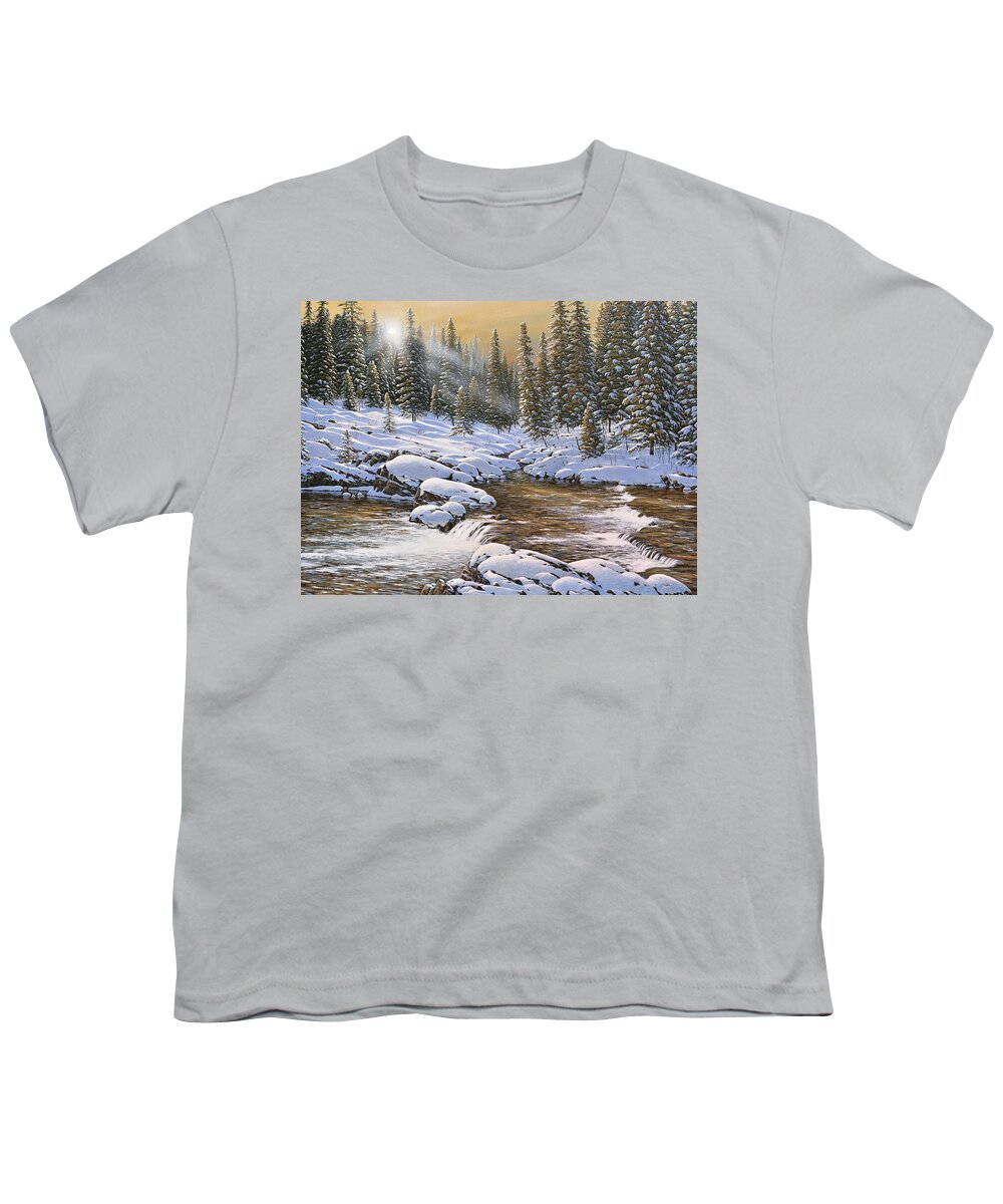 Jake Vandenbrink Youth T-Shirt featuring the painting River Light by Jake Vandenbrink