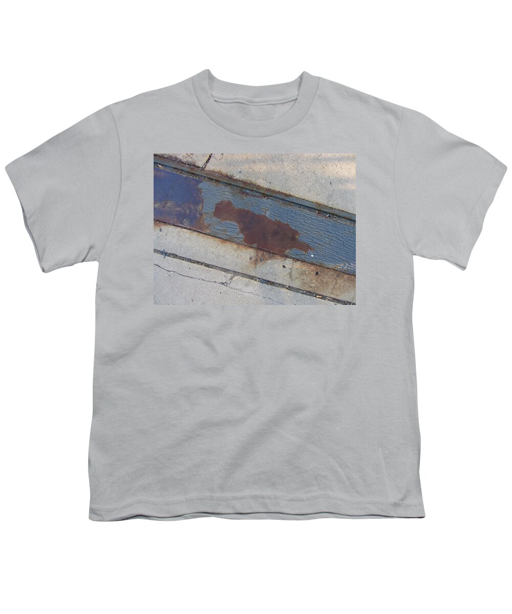 Concrete Youth T-Shirt featuring the photograph Sidewalk Metal by Anita Burgermeister