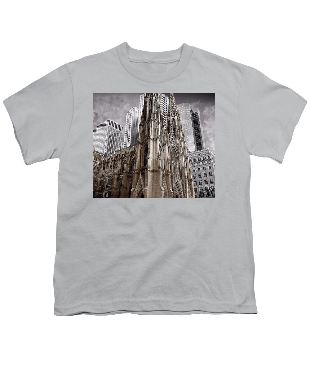 Cathedral Youth T-Shirt featuring the photograph St. Patricks Cathedral by David Dehner