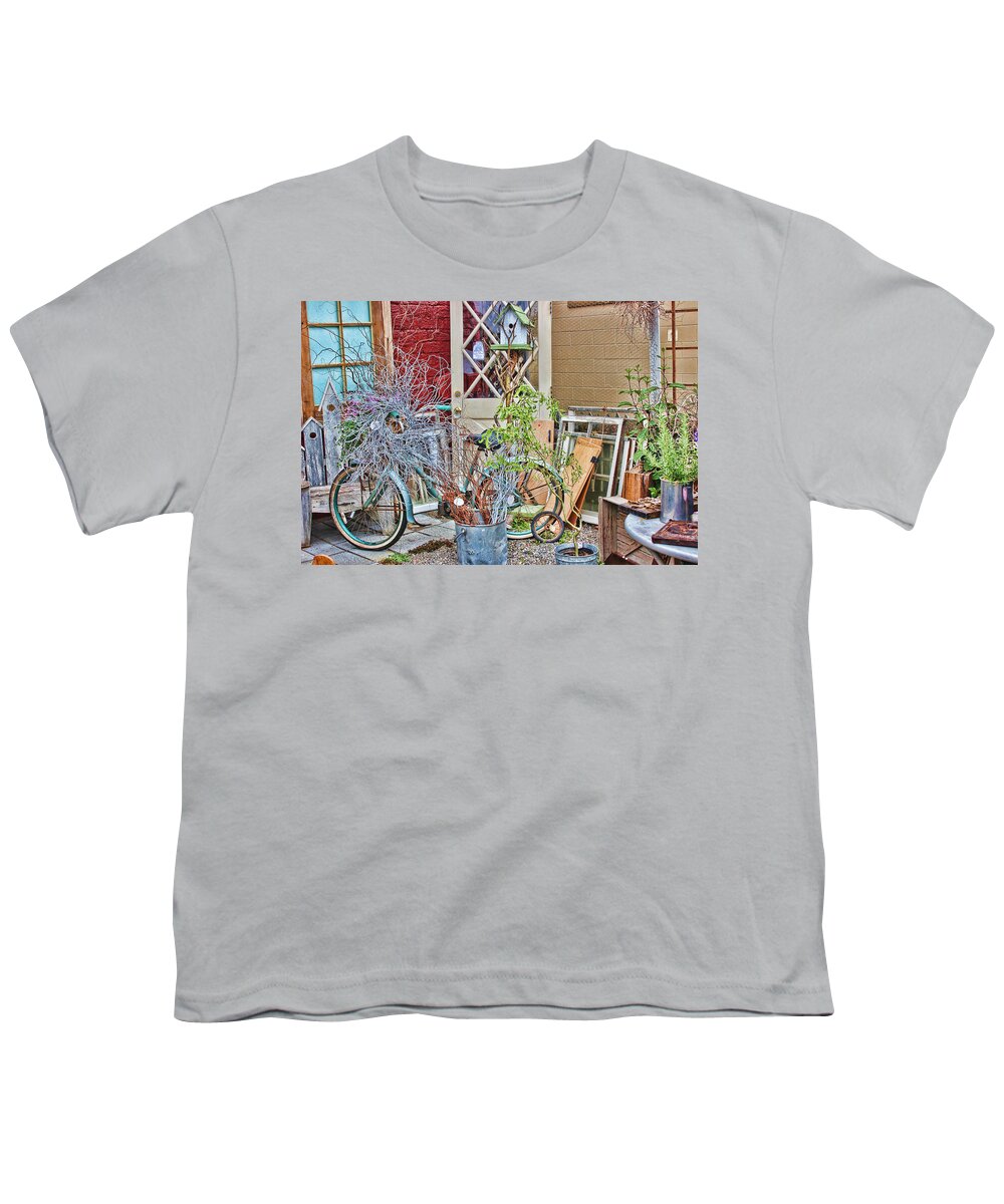 Bicycle Youth T-Shirt featuring the photograph The Hidden Bicycle by Cathy Anderson