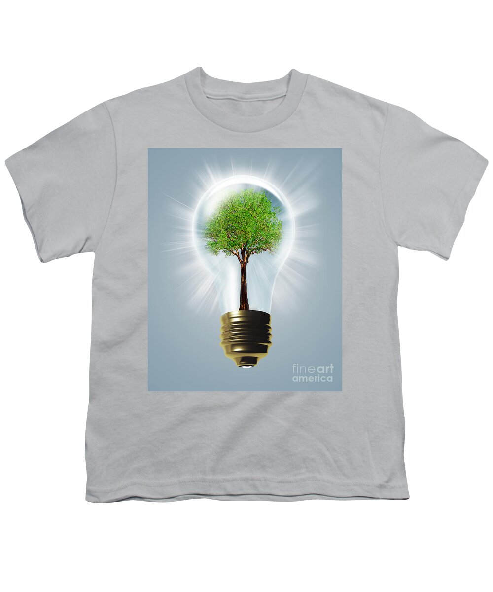 Tree Youth T-Shirt featuring the photograph Tree In Light Bulb by Mike Agliolo