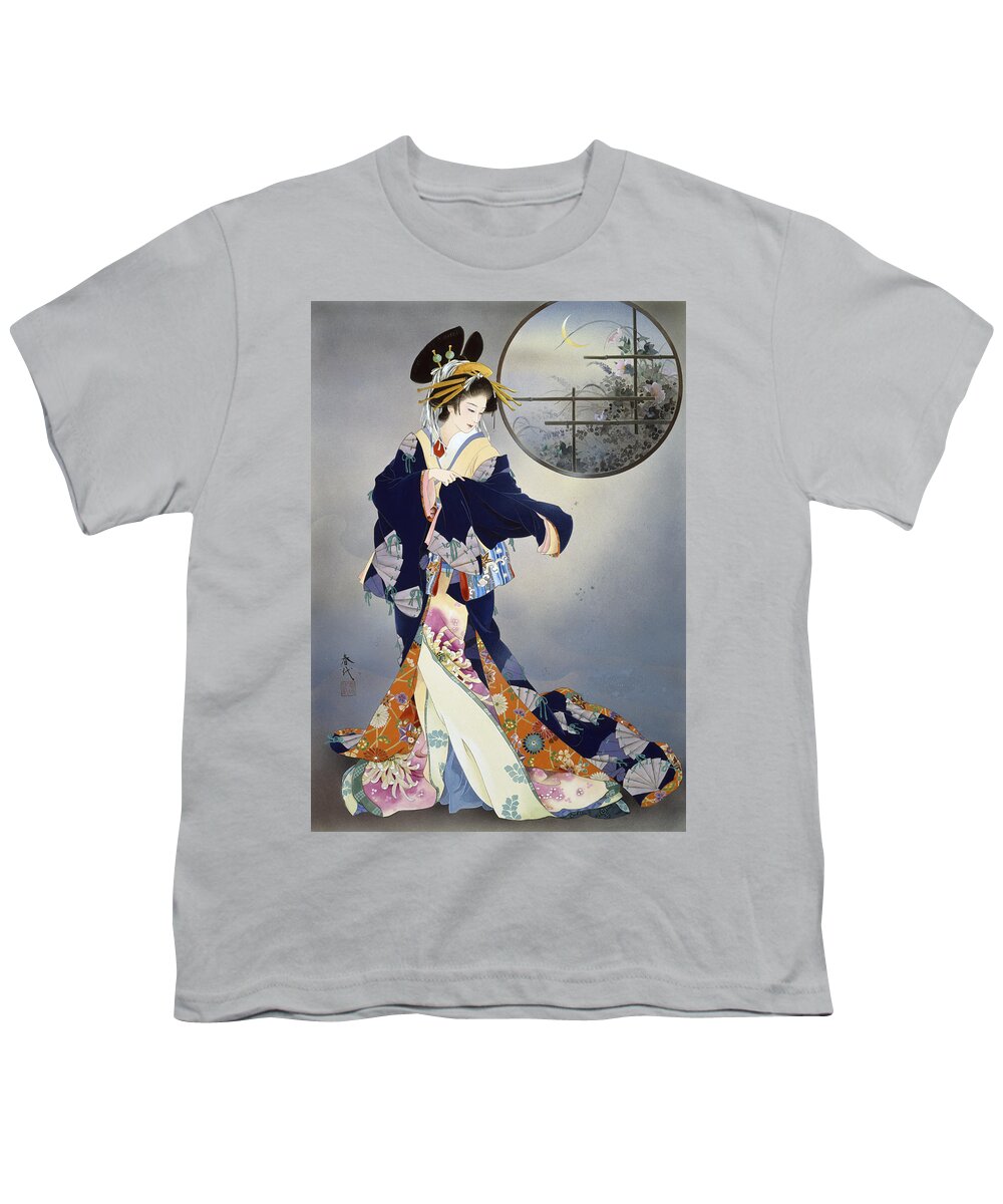 Haruyo Morita Youth T-Shirt featuring the digital art Tsukiakari by MGL Meiklejohn Graphics Licensing