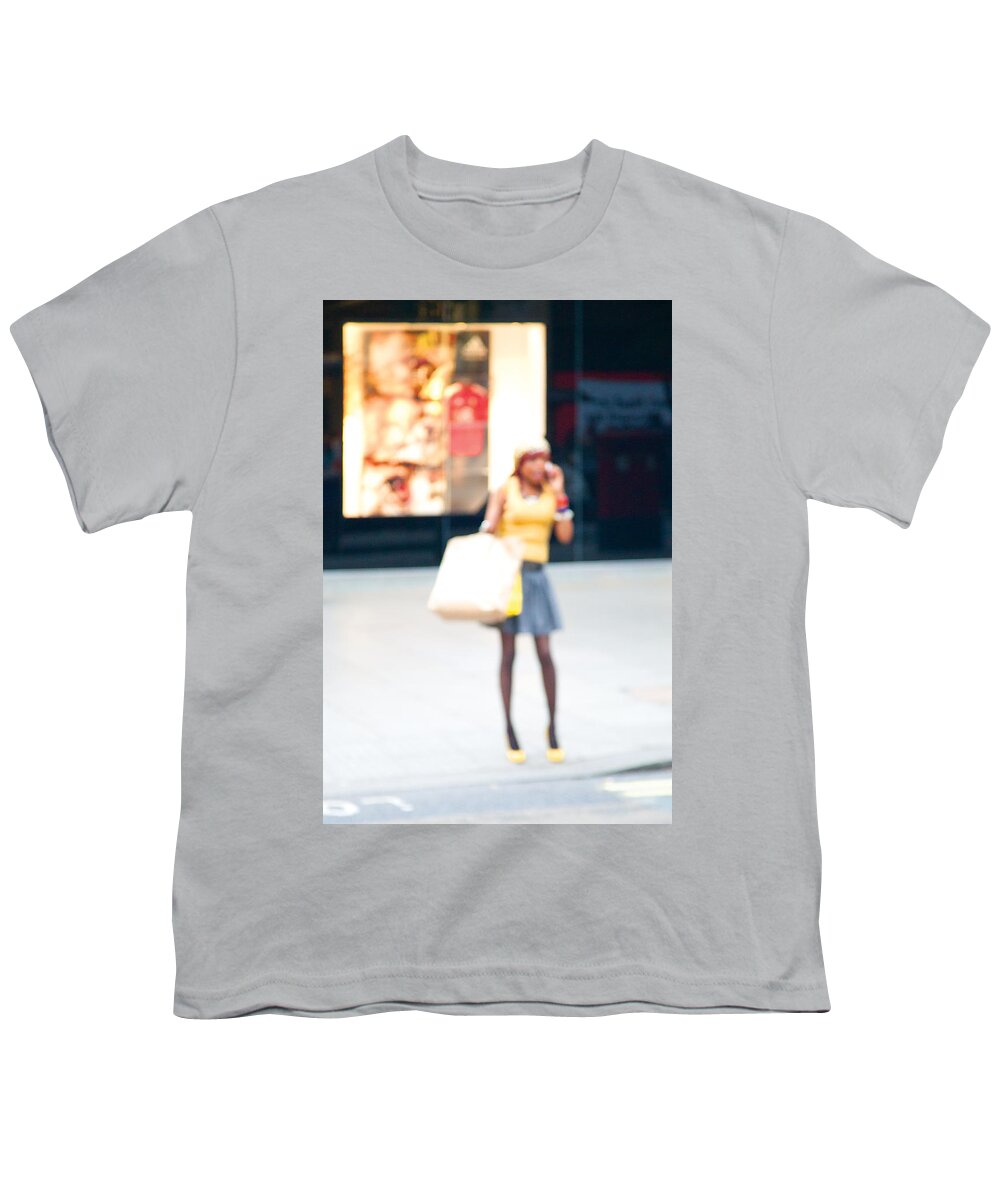 Young Woman Photographs Youth T-Shirt featuring the photograph Yellow Shoes by David Davies