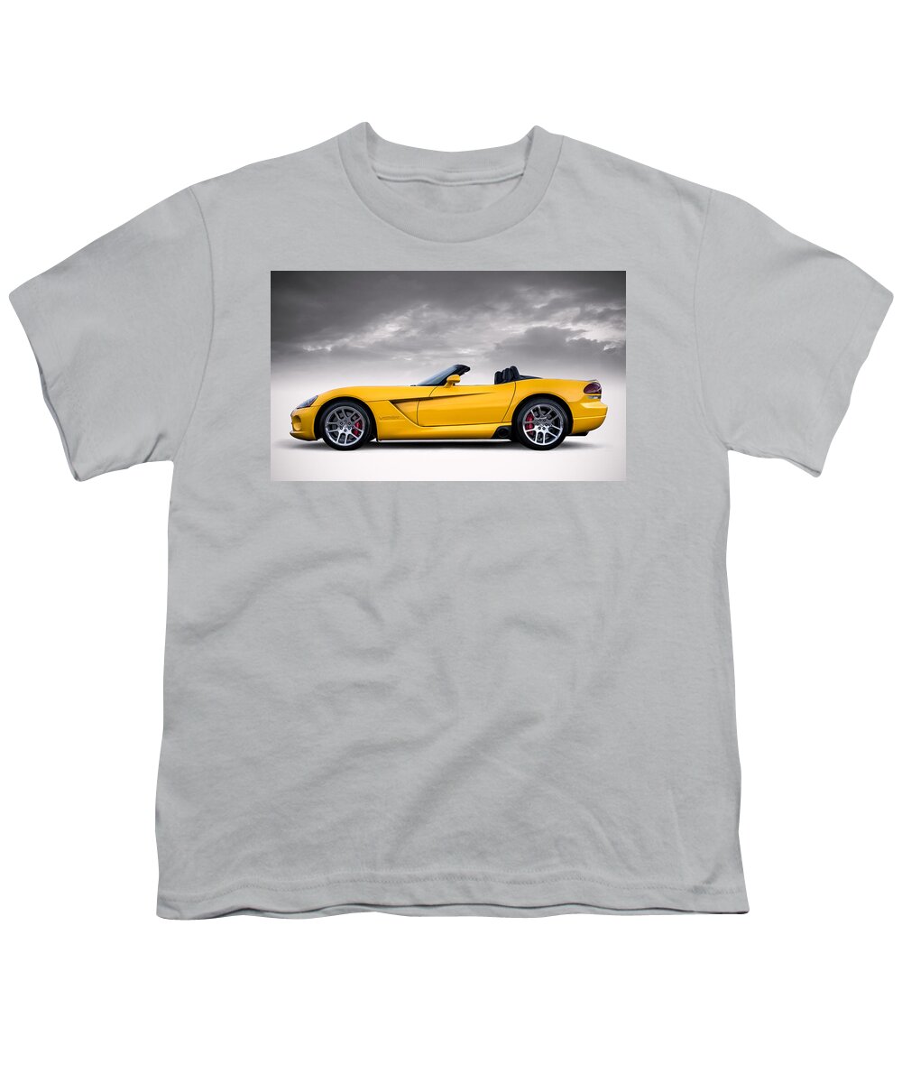 Yellow Youth T-Shirt featuring the digital art Yellow Viper Roadster by Douglas Pittman