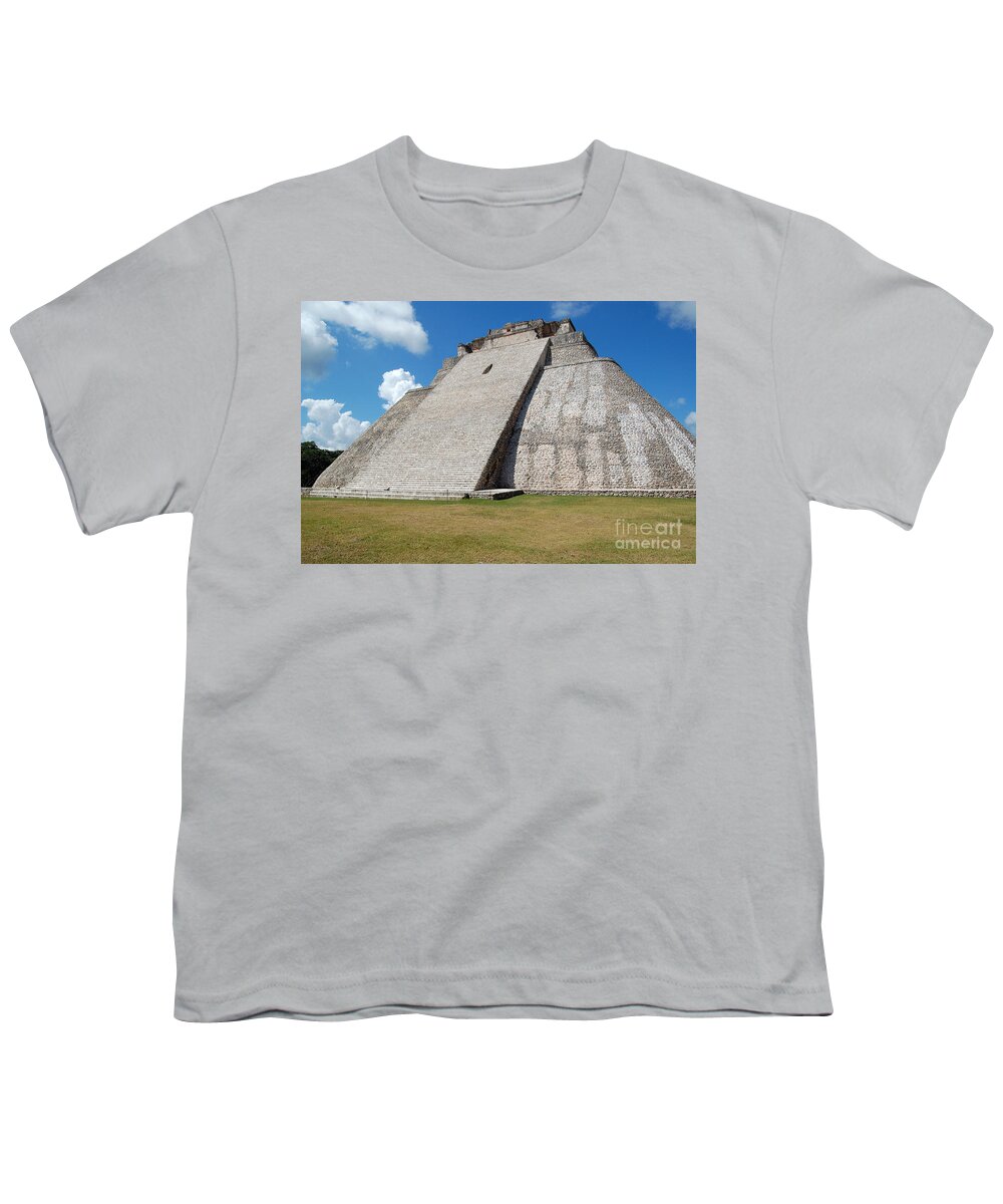 Travelpixpro Uxmal Youth T-Shirt featuring the photograph Pyramid of the Magician at Uxmal Mexico #3 by Shawn O'Brien