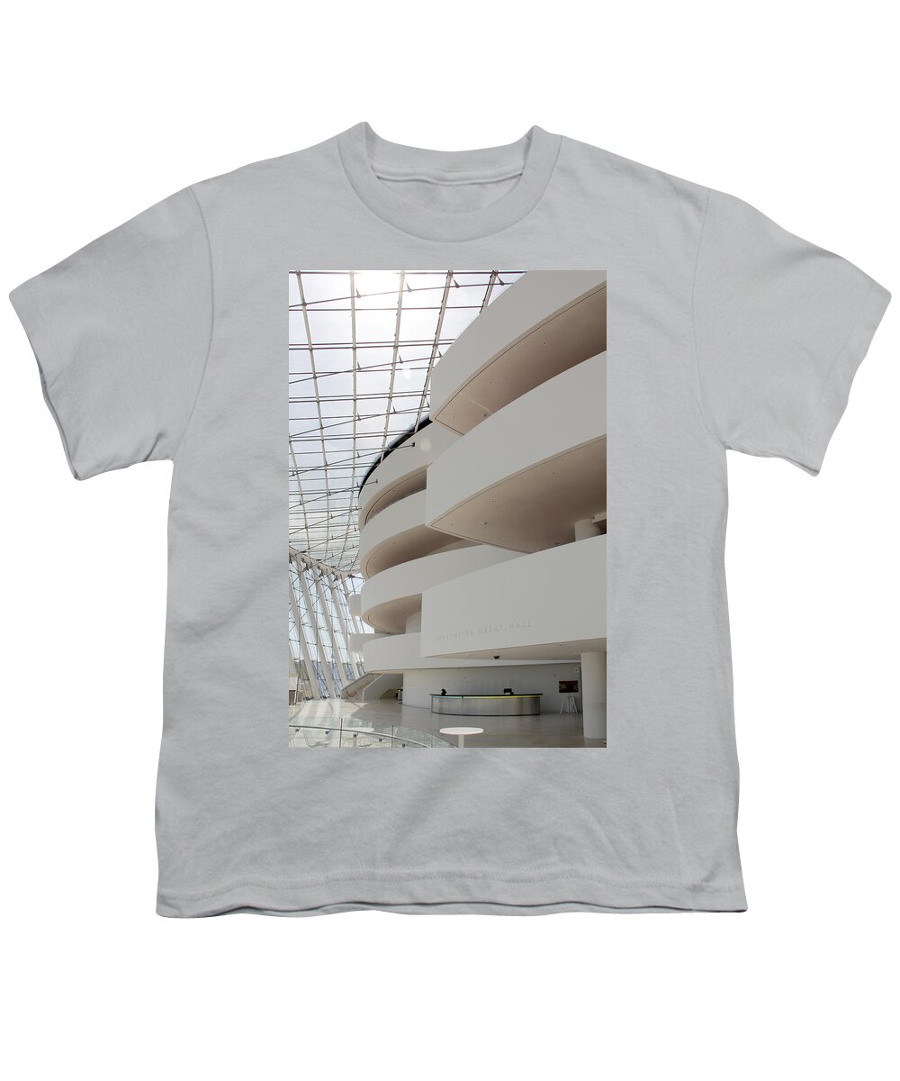 Abstract Building Youth T-Shirt featuring the photograph Kauffman Center for Performing Arts #2 by Mike McGlothlen