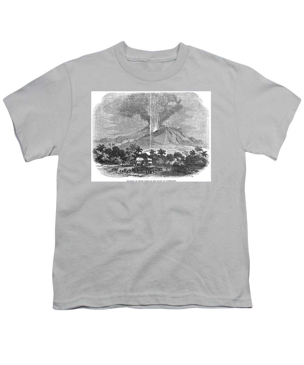 1855 Youth T-Shirt featuring the photograph Mt. Pelee Eruption, 1855 by Granger