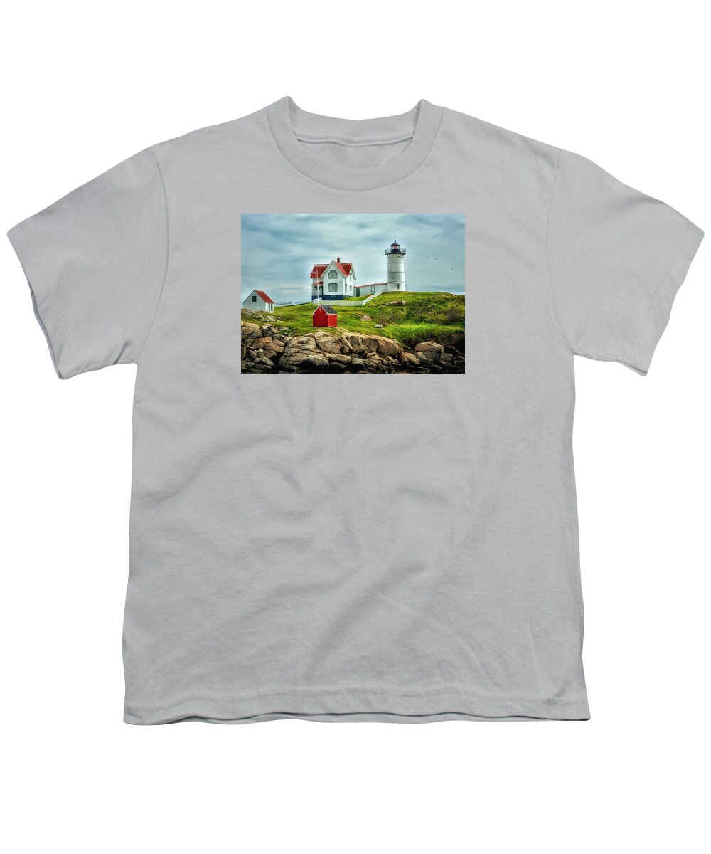 Nubble Youth T-Shirt featuring the photograph Nubble Lighthouse by Tricia Marchlik