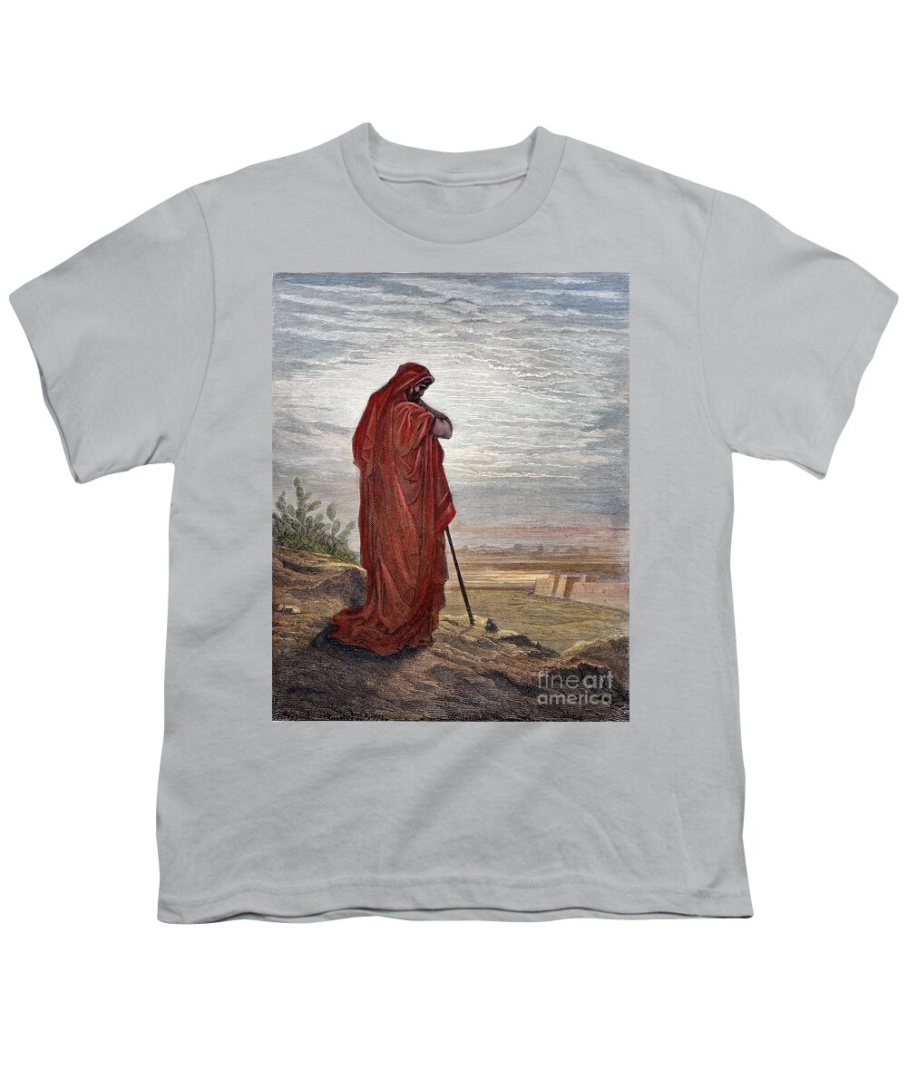 Amos Youth T-Shirt featuring the drawing Prophet Amos #1 by Gustave Dore