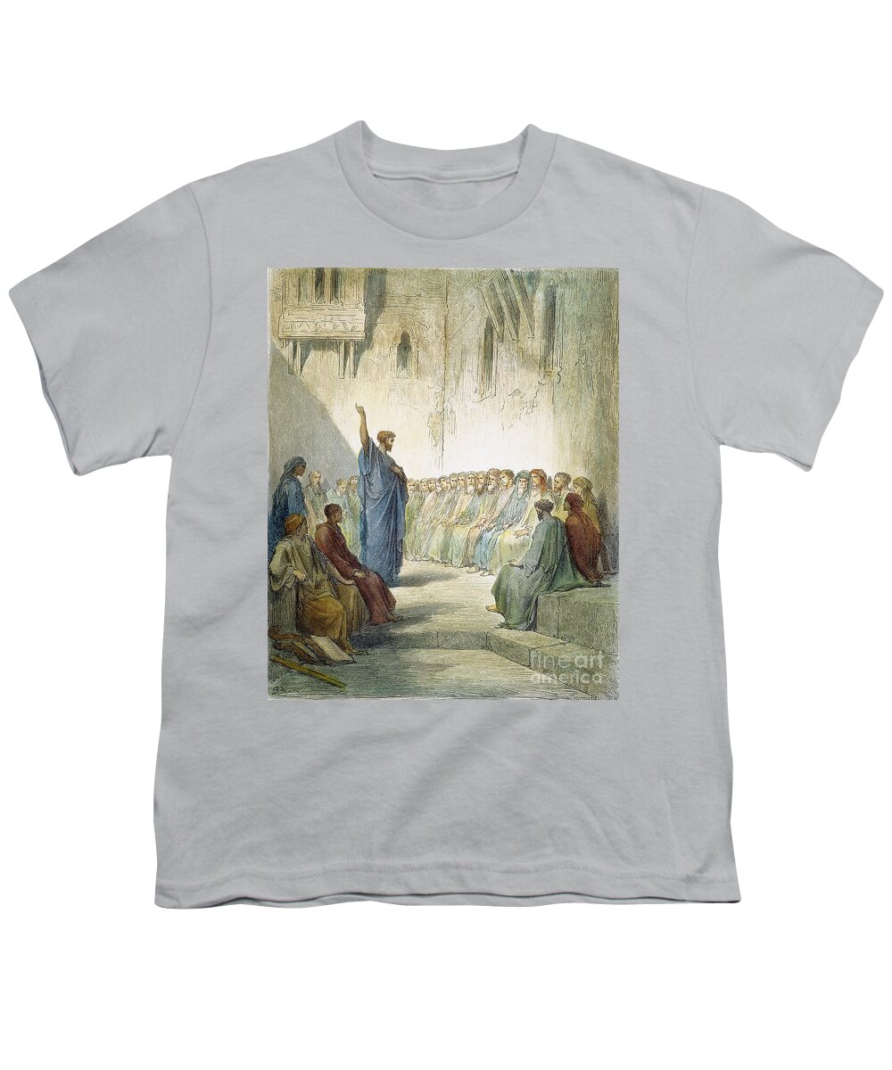 19th Century Youth T-Shirt featuring the drawing St. Paul Preaching by Gustave Dore