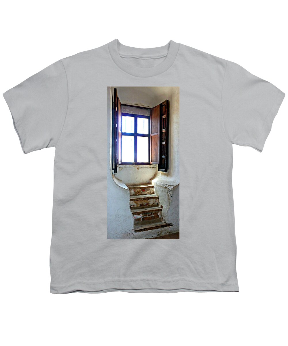 Stairs Youth T-Shirt featuring the photograph Stairway to the Outside by Jo Sheehan
