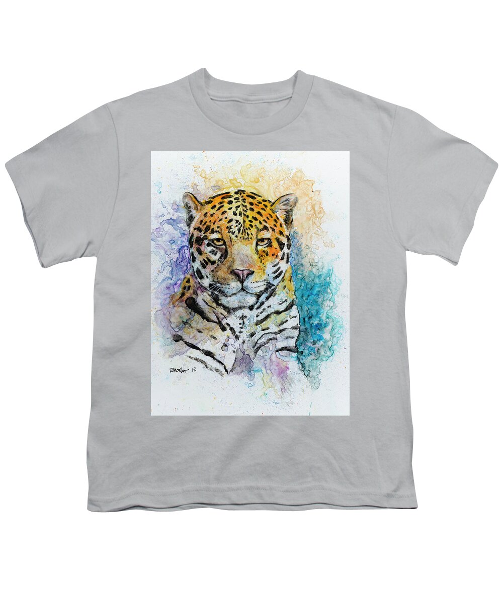 Jaguar Youth T-Shirt featuring the painting Jaguar #2 by Rick Mosher
