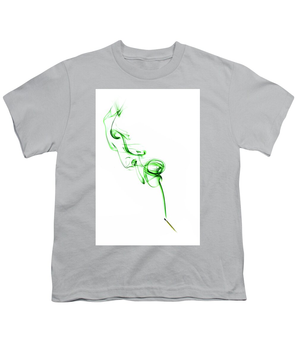 Smoke Youth T-Shirt featuring the photograph Coloured Smoke - Green by Nick Bywater