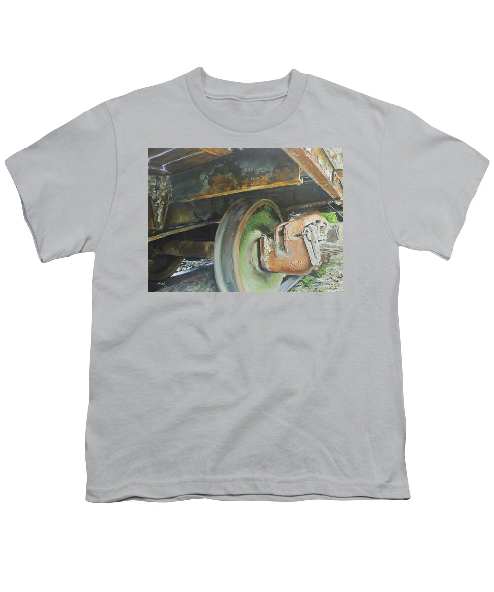Train Youth T-Shirt featuring the painting 523 by William Brody