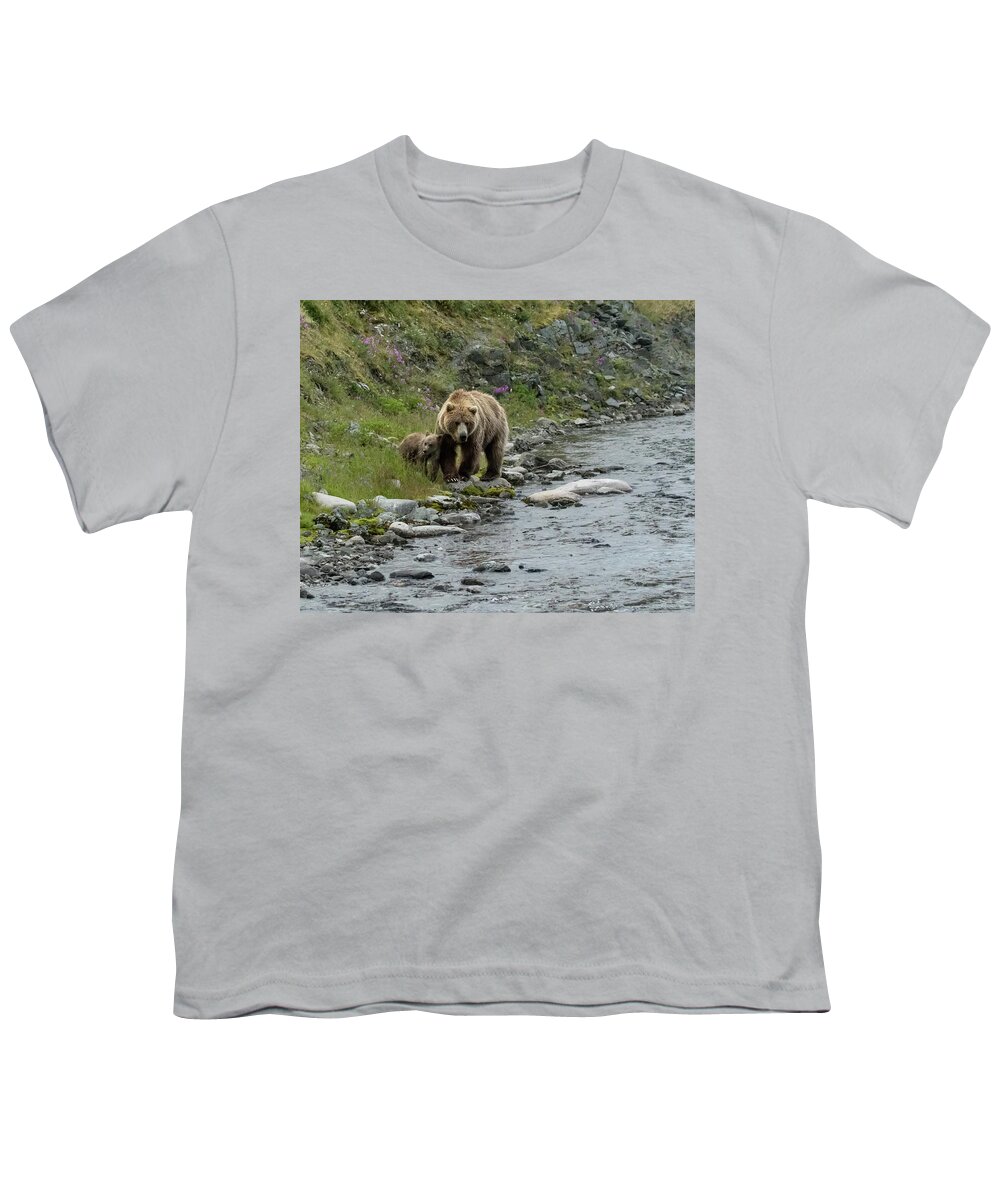 Alaska Youth T-Shirt featuring the photograph A Walk Along the Creek by Cheryl Strahl