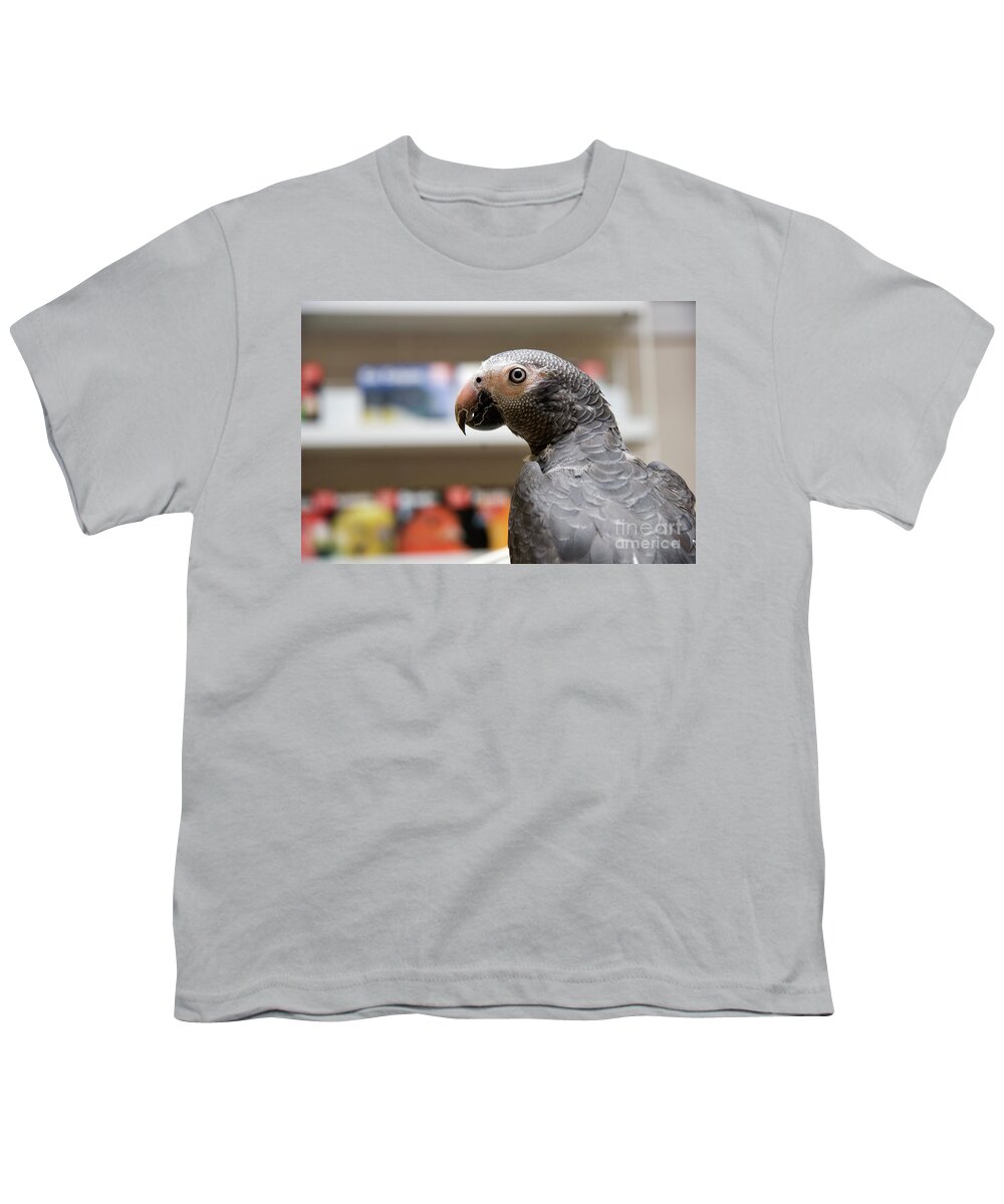 African Grey Youth T-Shirt featuring the photograph African Grey Close Up by Jill Lang