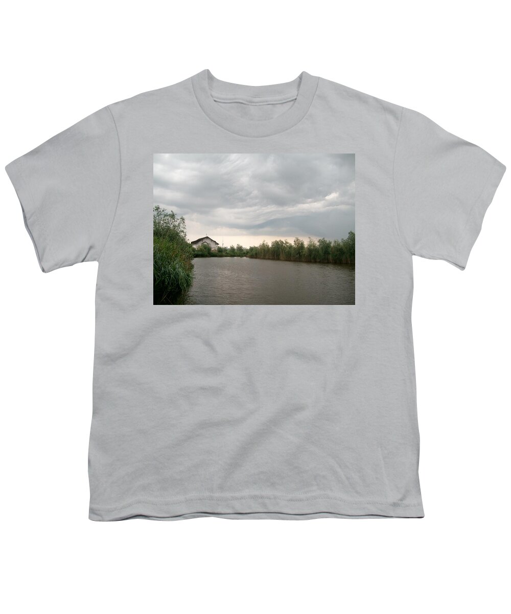 Landscape Photo Youth T-Shirt featuring the photograph After a rainy day in Danube Delta by Georgeta Blanaru