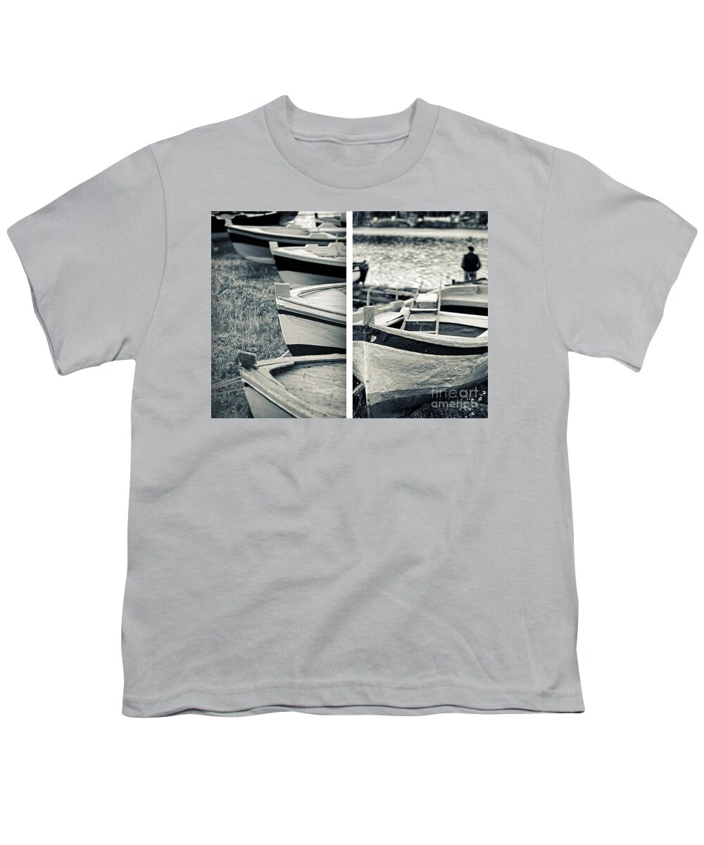 Diptych Youth T-Shirt featuring the photograph An old man's boats by Silvia Ganora