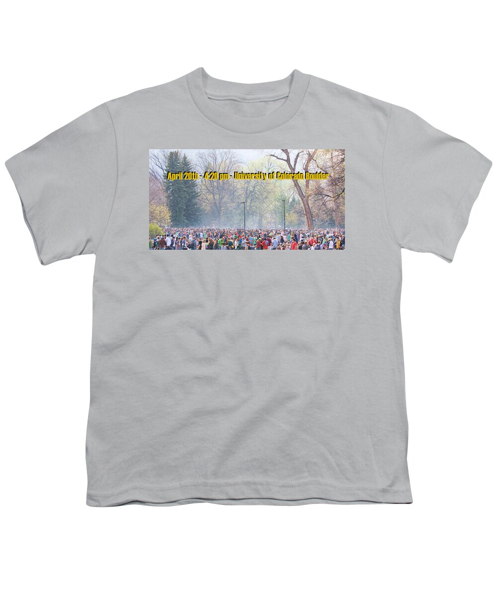 4-20 Youth T-Shirt featuring the photograph April 20th - University of Colorado Boulder by James BO Insogna
