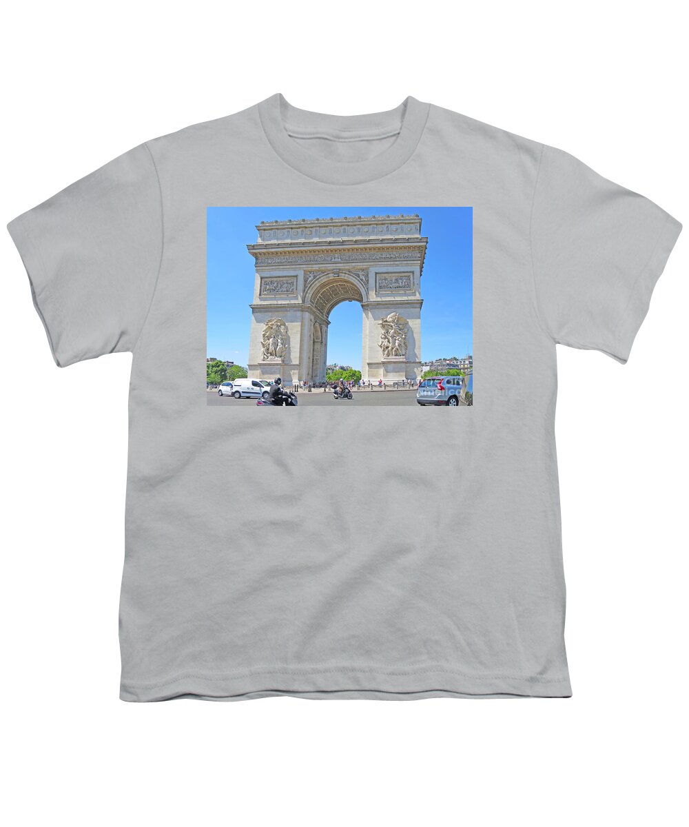 Paris Youth T-Shirt featuring the photograph Arc de Triomphe by Ann Horn