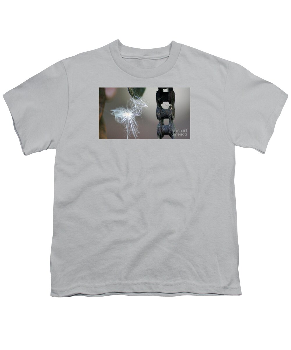 Feather Youth T-Shirt featuring the photograph Balance, Feather and iron chain in the wind by Eva-Maria Di Bella