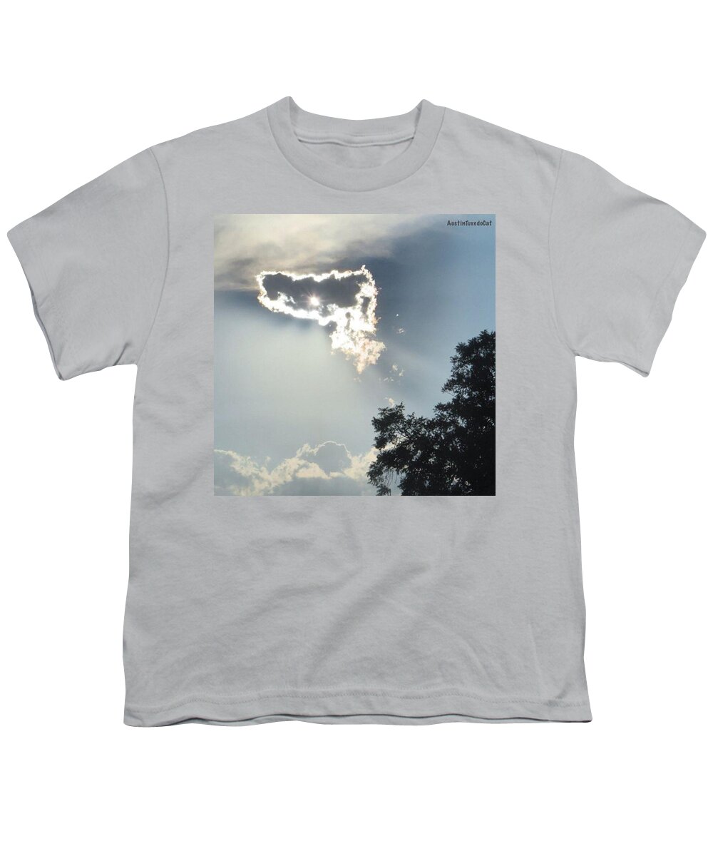 Beautiful Youth T-Shirt featuring the photograph #beautiful #backlit #nofilter #cloud by Austin Tuxedo Cat