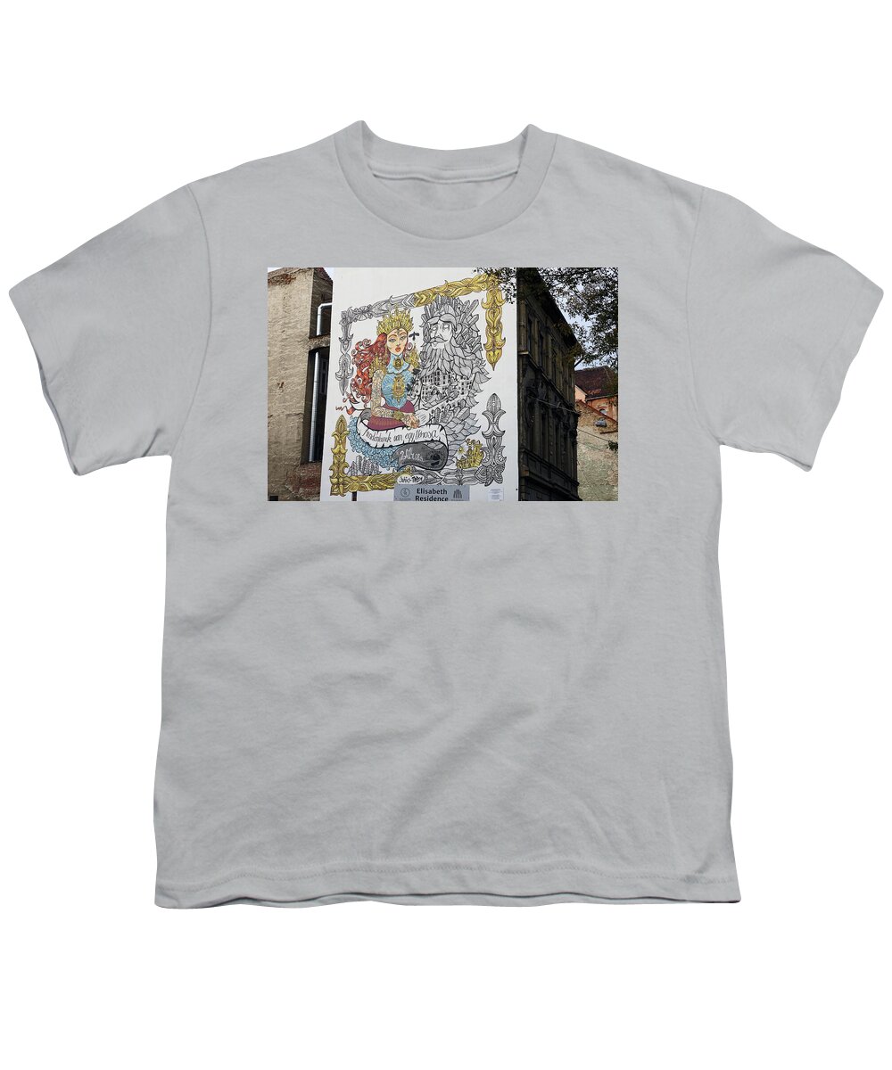Street Art Youth T-Shirt featuring the photograph Building Street Art In Budapest Hungary by Rick Rosenshein