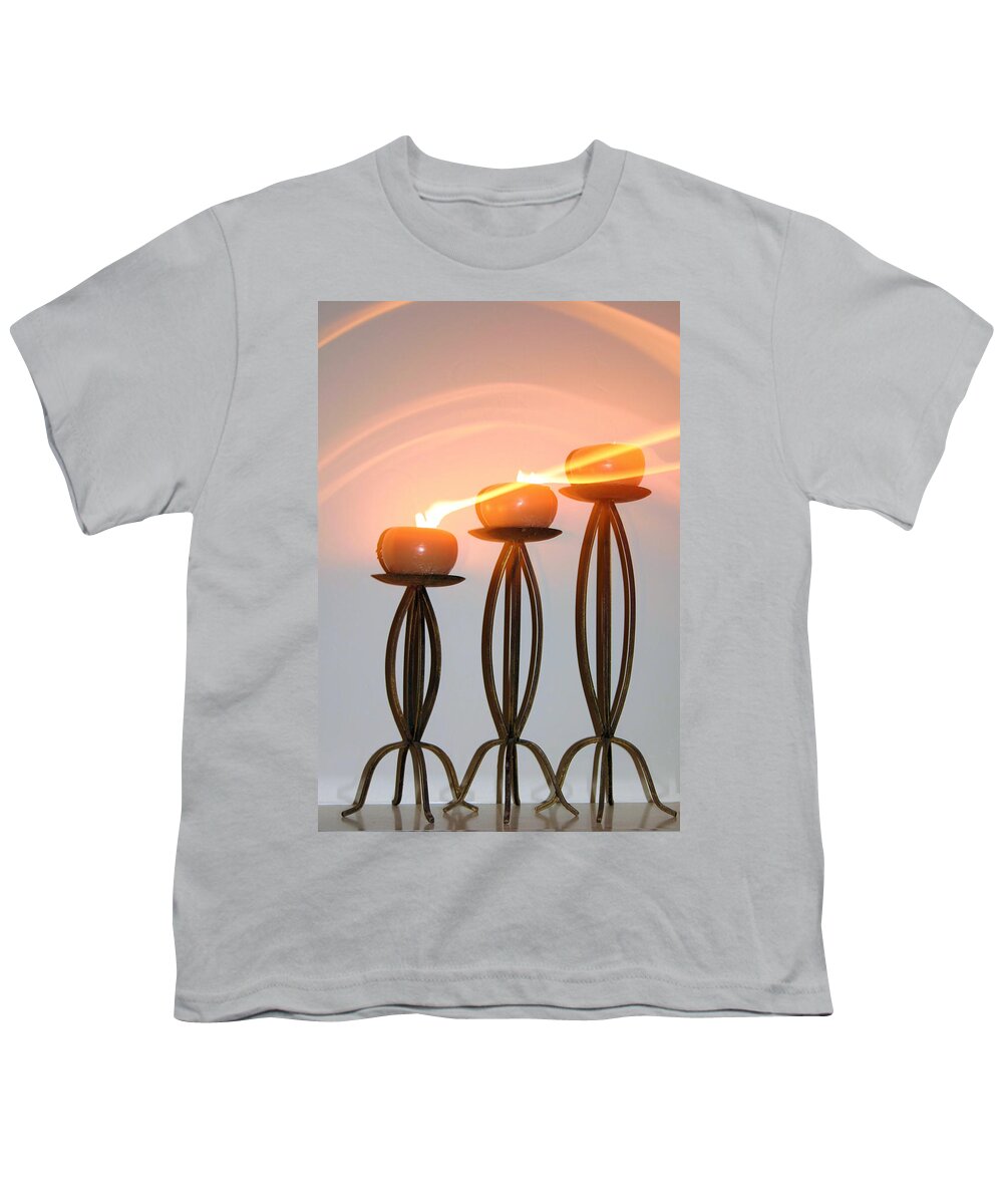 Candles Youth T-Shirt featuring the photograph Candles in the Wind by Kristin Elmquist