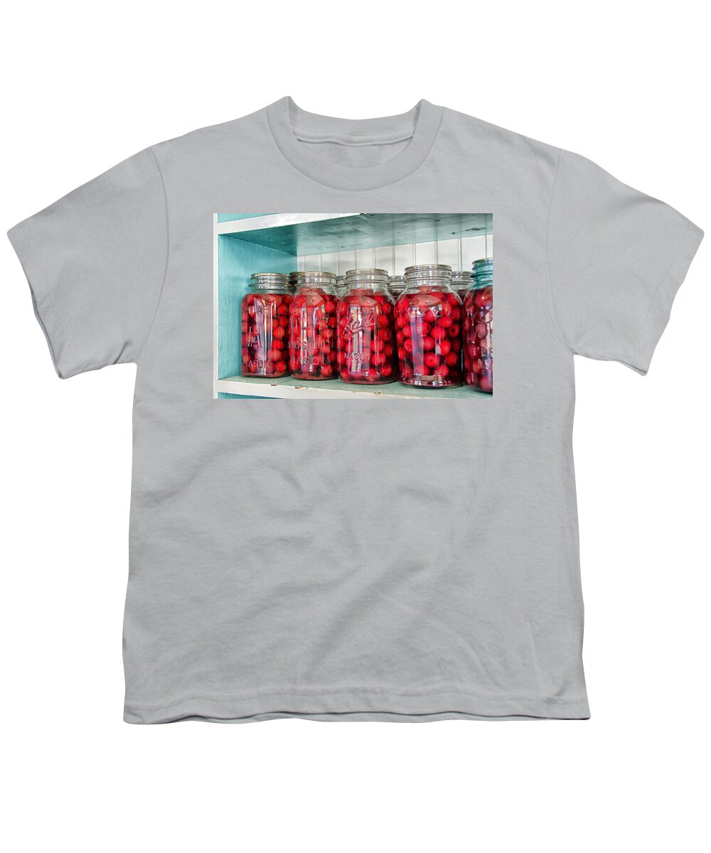 Bottled Youth T-Shirt featuring the photograph Canning cherries by Debra Baldwin