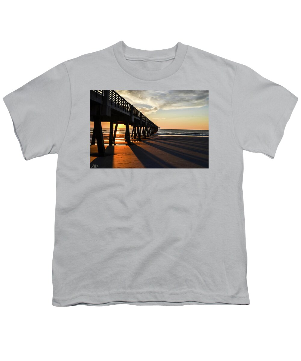Pier Youth T-Shirt featuring the photograph Casting shadows by Bradley Dever