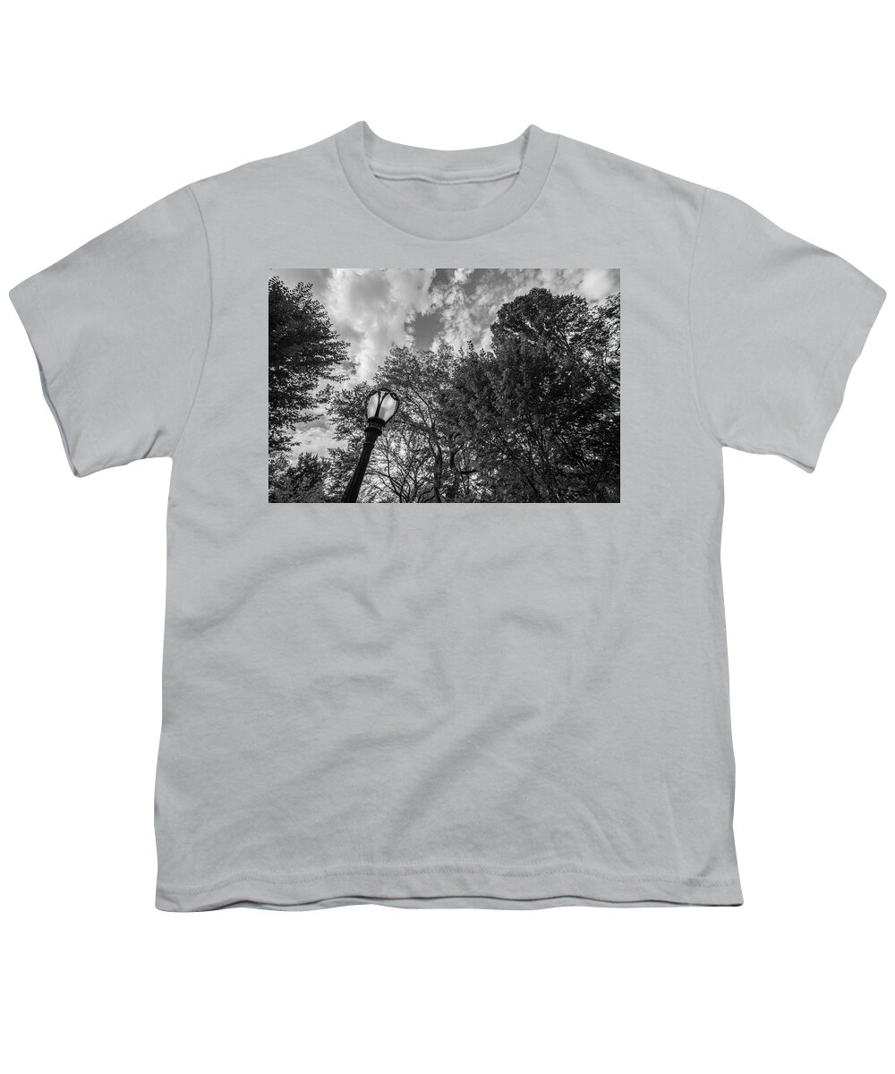 Nyc Youth T-Shirt featuring the photograph Central Park Lamp and Trees by John McGraw